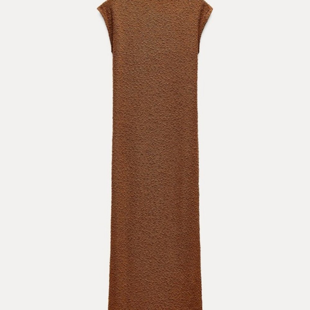 ZARA RUSTIC BOUCLÉ DRESS - Picture 3 of 5